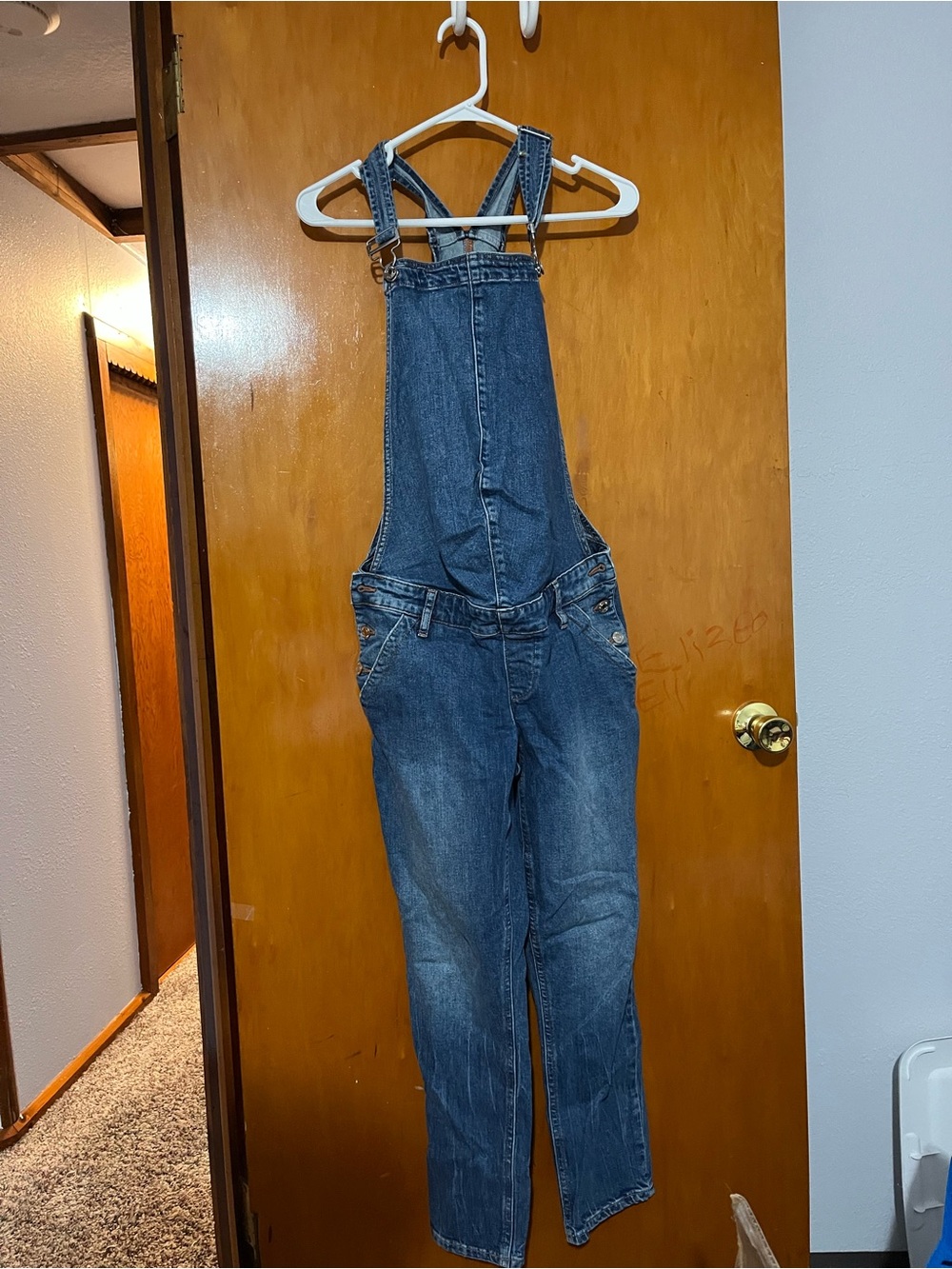 GAP Denim Maternity Overalls in Blue